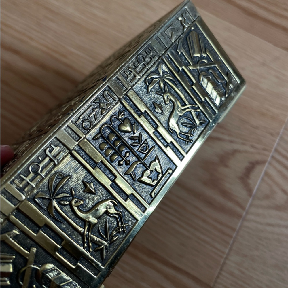 ✨ vintage brass and wood cigarette box trinket box art deco antique - Picture 13 of 15